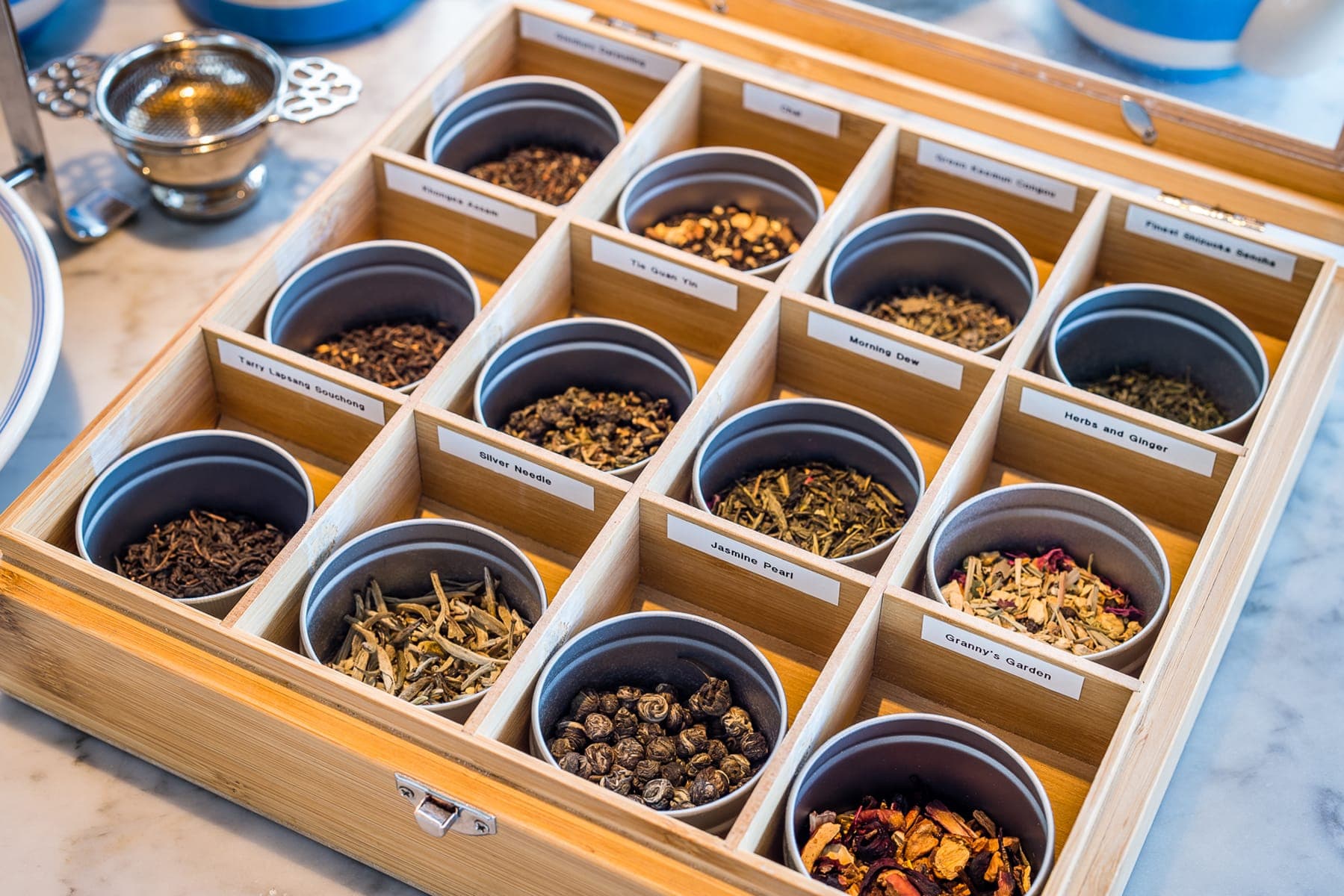Tea selection at Six Cambridge