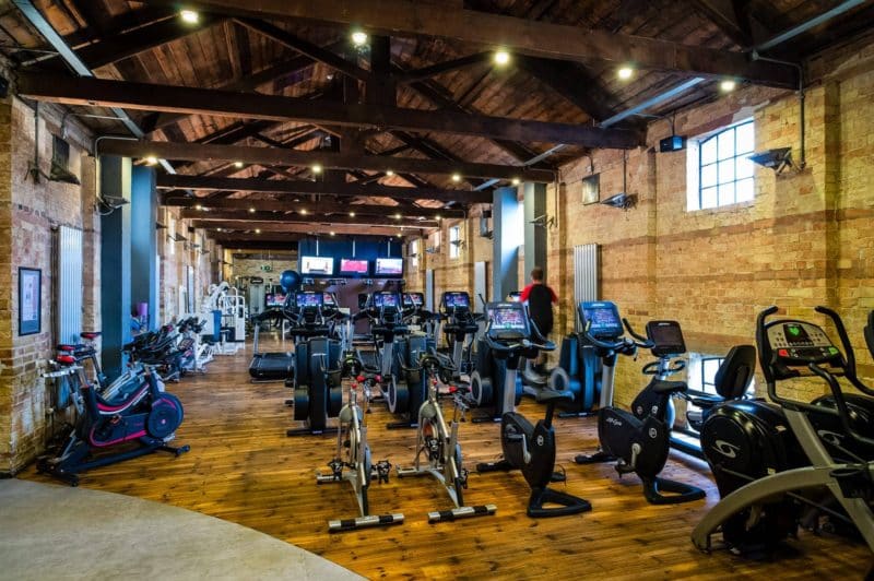 cardio studio with bikes and cross-running machines.